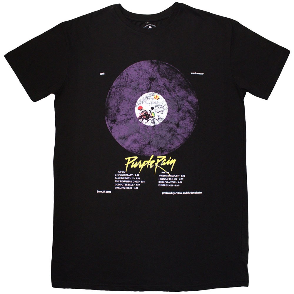 Prince - Purple Rain Disc T-Shirt-Kleid - Schwarz